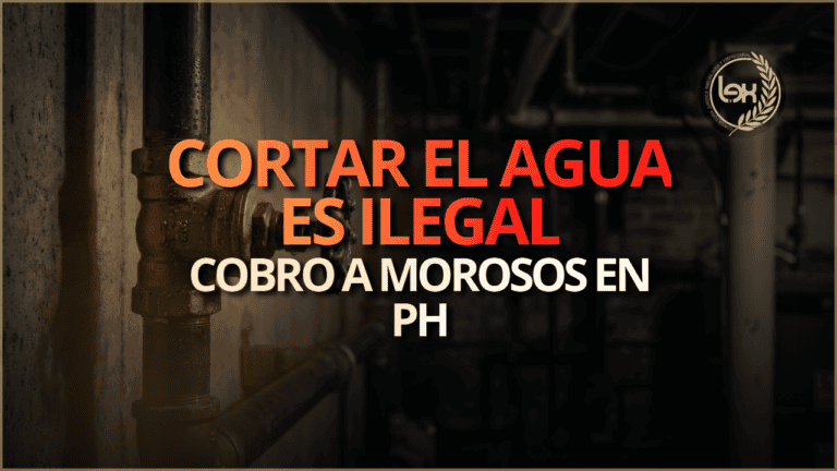Cortar el agua es ilegal: cobro a morosos en PH